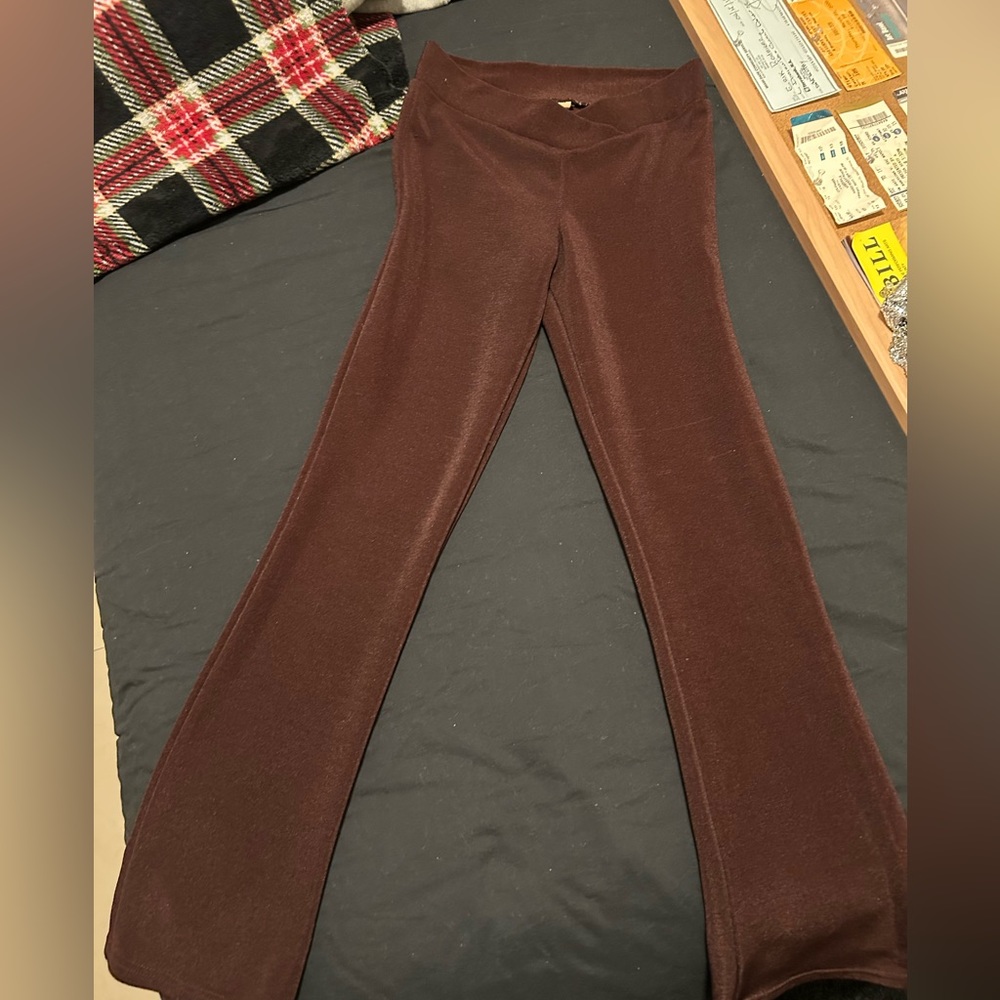 Brown flared yoga pants